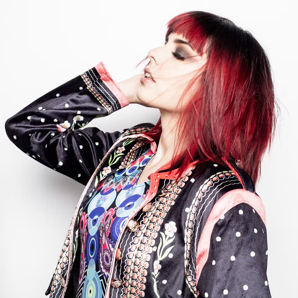 Creative editorial portrait, embroidered jacket